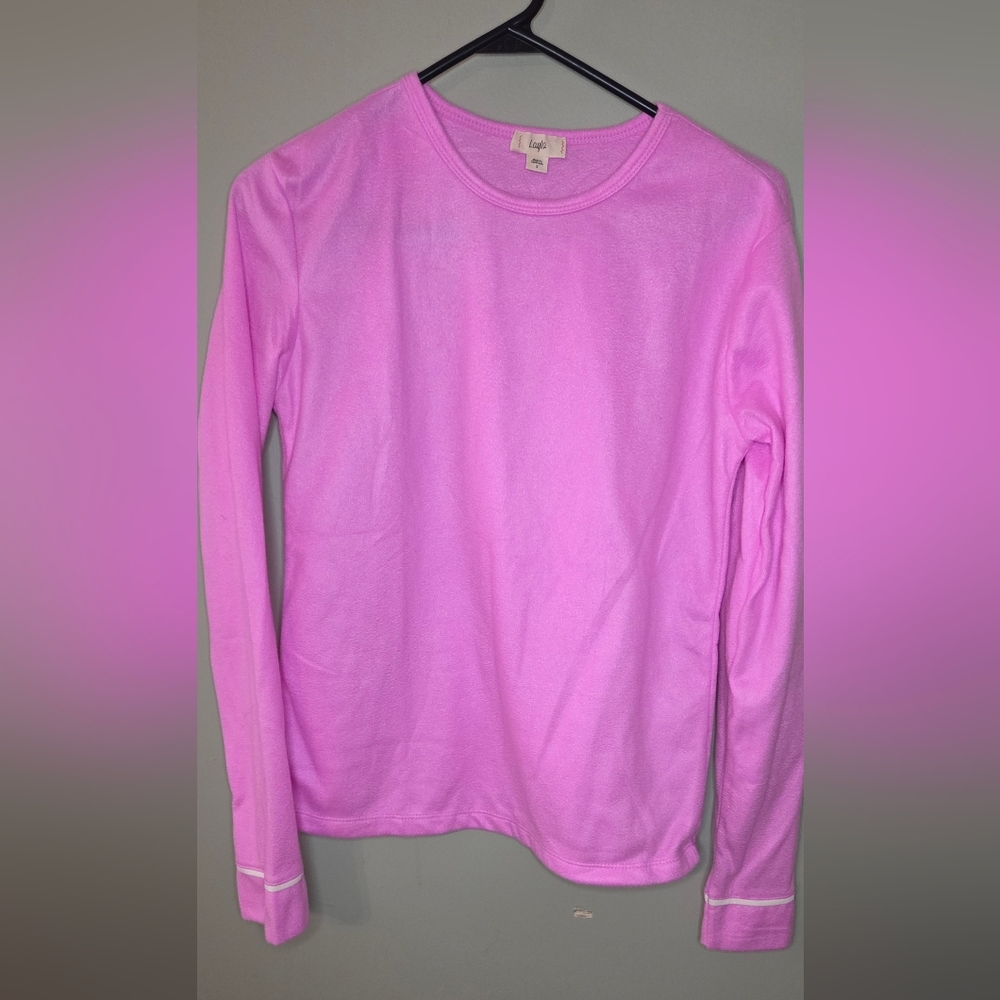 Layla Womens Pink Long Sleeve Pullover Top Size Small